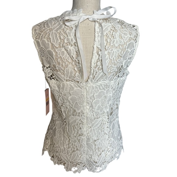 Nanette Lepore Lace Sleeveless Top in Marshmallow Size Medium NWT - Picture 5 of 10